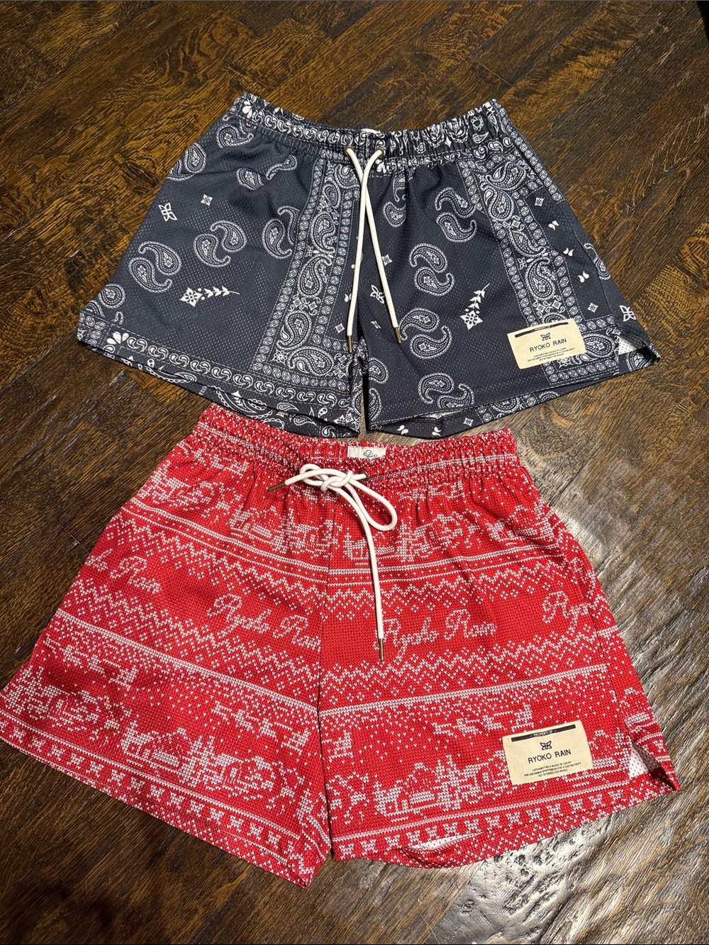 Roko Rain Men’s Swim Trunks — Navy & Red Pack